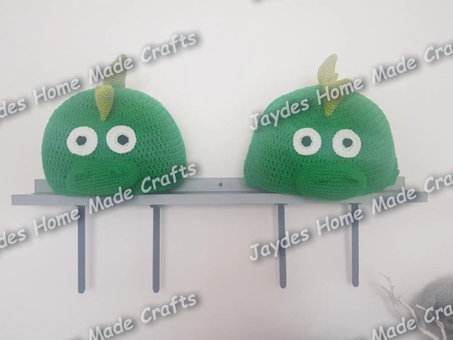 Crochet Dinosaur Headrest Covers