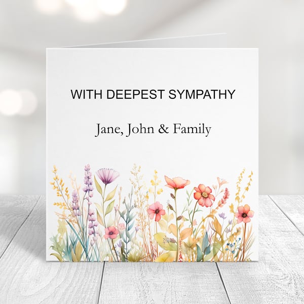 Personalised Floral Sympathy Card
