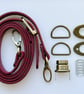 Dark Red Turn-Lock Clasp & Strap Hardware Kit for Making a Felt Bag on a Ball