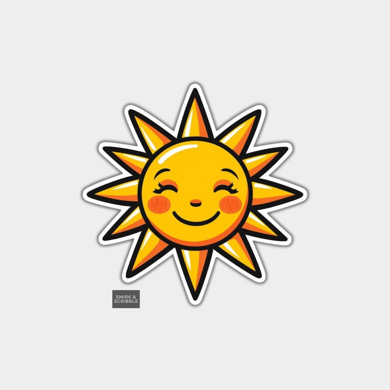 Funny Vinyl Sticker For Adults - Cute Sun