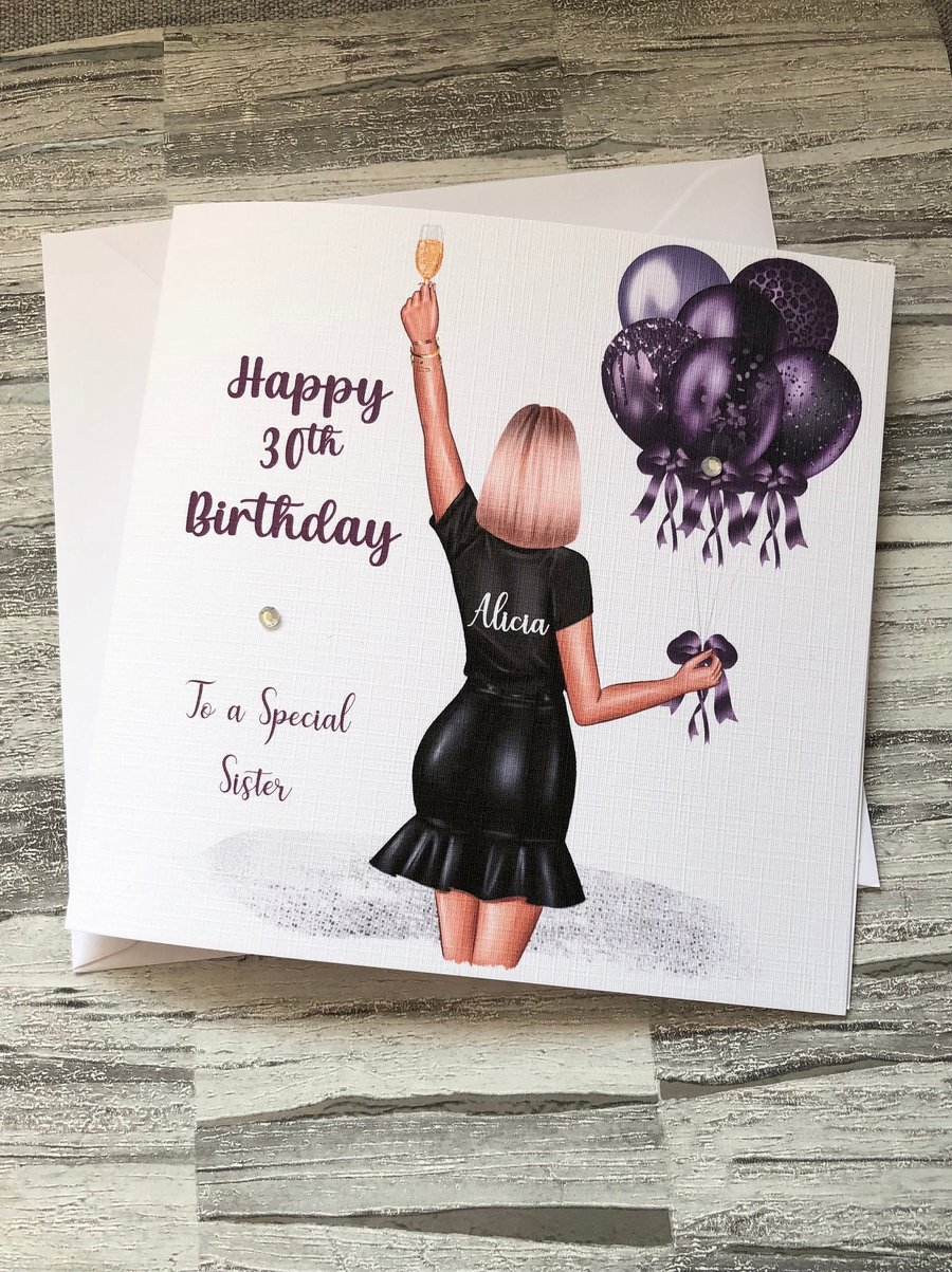 Bestie Card Handmade and Personalised Friends Birthday Gift for Her