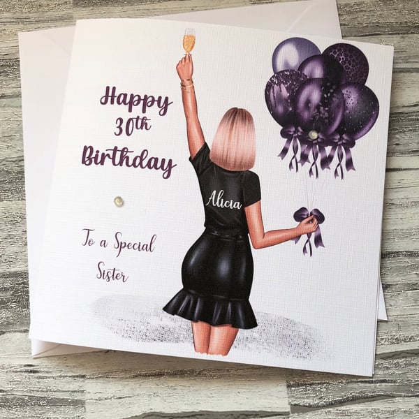 Bestie Card Handmade and Personalised Friends Birthday Gift for Her