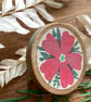 Poinsetta Wooden brooch Gift for granny - Image 2