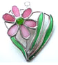 Daisy Heart Suncatcher Stained Glass Flower Pink 016 - Image 5