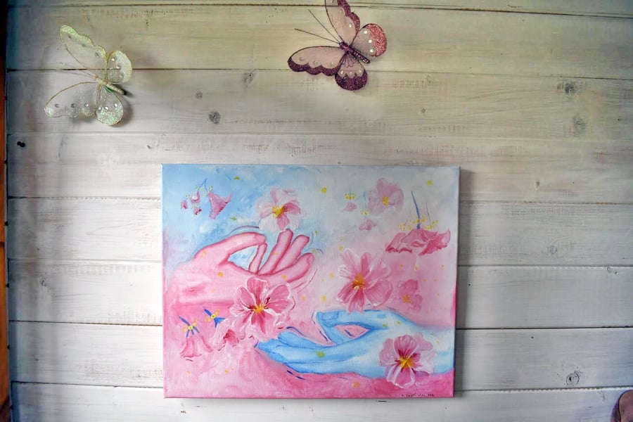 Blossom Kindness Painting Original Acrylic on Canvas