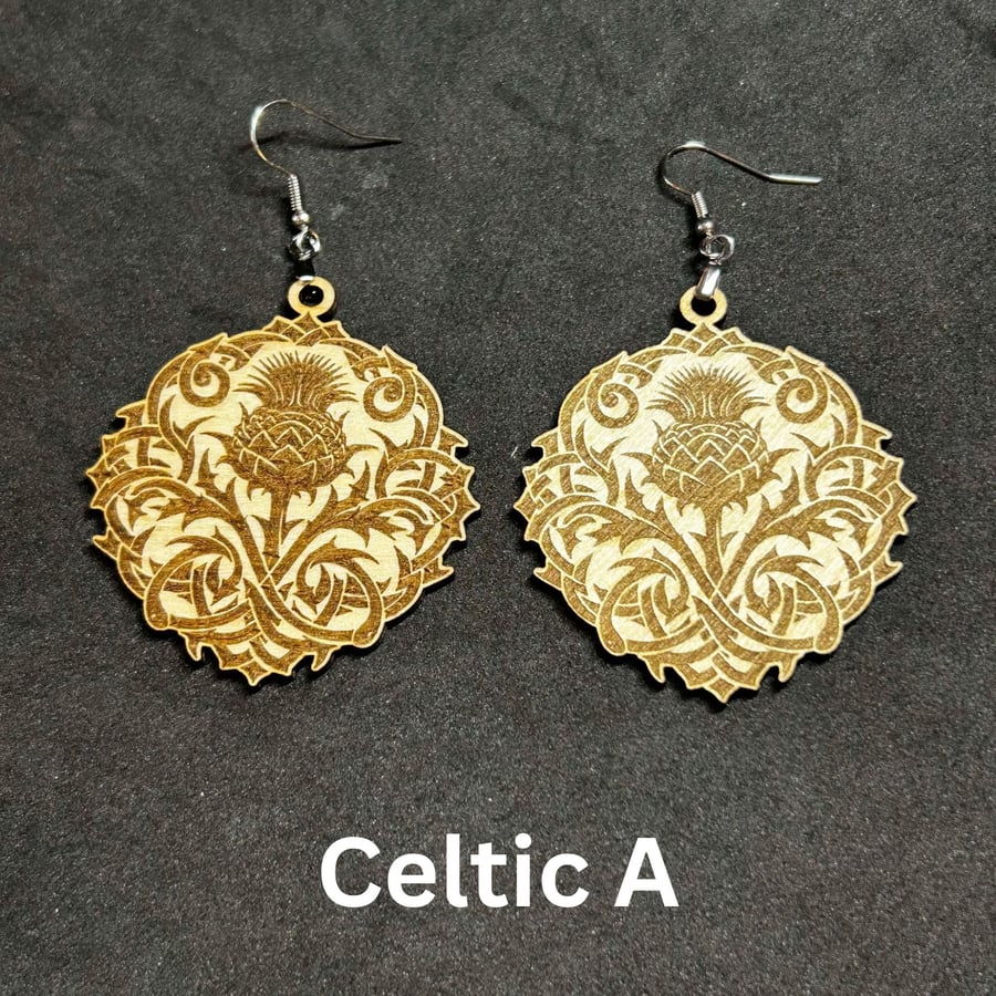 Celtic Wood Earrings