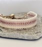 Golden Pink and Cream Beadwork Slider Bracelet - Image 2