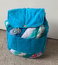 Blue patchwork cotton rucksack - Image 4