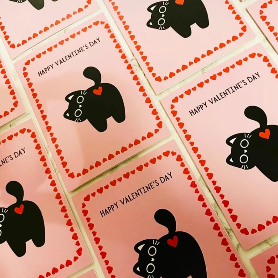 Cheeky Cat Valentines Day Card