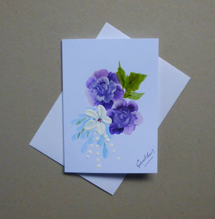 original art hand painted blank card ( ref FA 303 A2 )