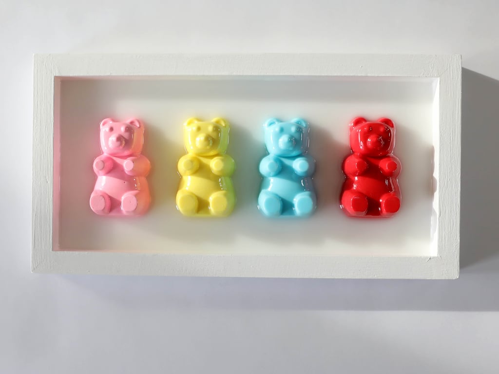 Framed Gummy Bears Art - Whimsical Colourful Decor for Kids' Spaces, Play Areas