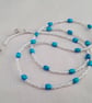 Turquoise and white beaded sunglasses cord - Image 2