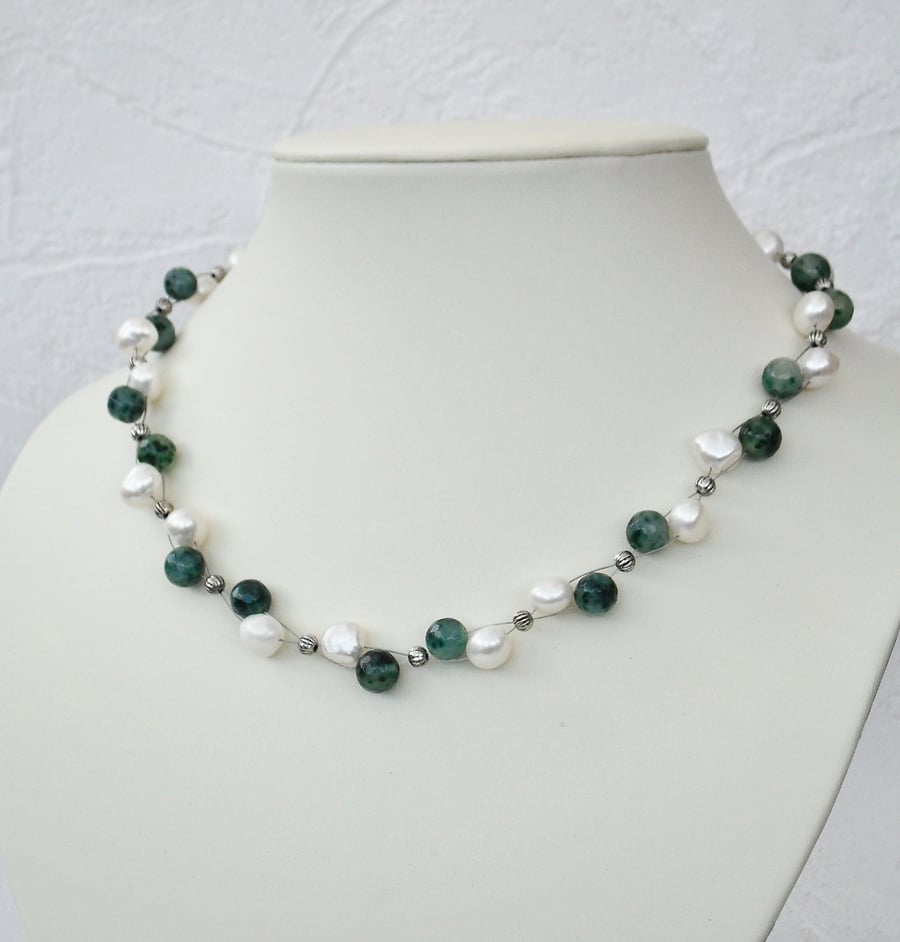 Emerald & Pearl Necklace