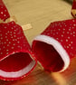 Pick and mix, reusable Christmas Crackers.  Red with gold stars. - Image 2
