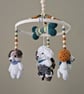 Dog Baby Mobile for Cot - Handmade Crochet Nursery Decor - Baby Shower Gift