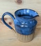 Large wavy blue carved jug (shoulder) - Image 3