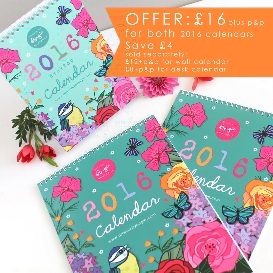OFFER - Buy Both 2016 Calendars - A4 Wall Calendar & A5 Desktop Calendar