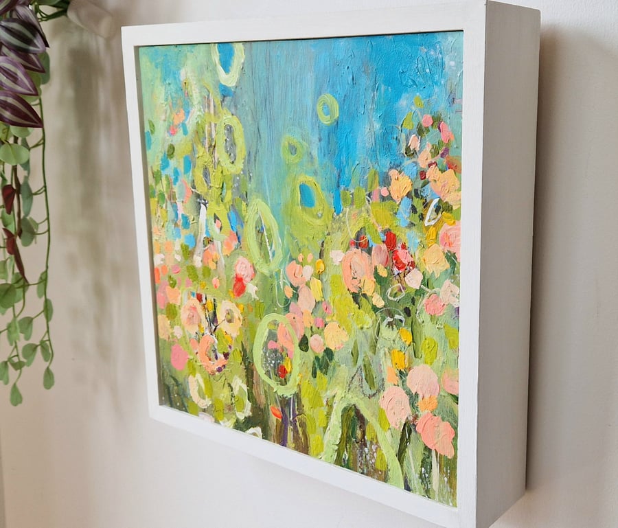 'I'm in the garden'  Original mixed medium painting 