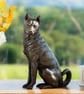 Sitting Jindo Dog Statue medium Bronze Resin Garden Sculpture