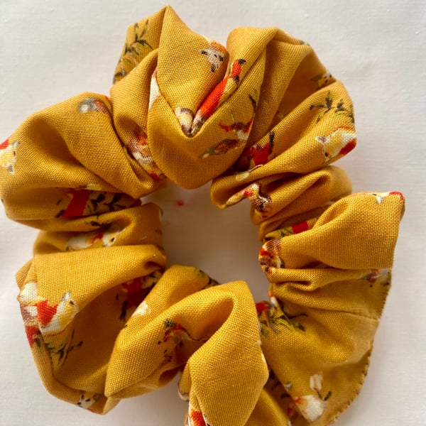 Handmade Christmas print hair scrunchie