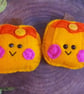 Halloween Pumpkin Felt Sweet Pocket Hug,keepsake,pocket buddy,plus hug card.  - Image 2