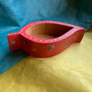 Up cycled wooden hand painted leaf dish