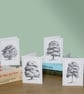 Small Minimalist Tree Notelets - Pack of 4 Blank Note Cards, A7 - Image 2