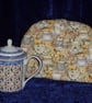 Tea Cosy for 6 Cup tea pot with Yellow and Cream Cups and Saucers - Image 2