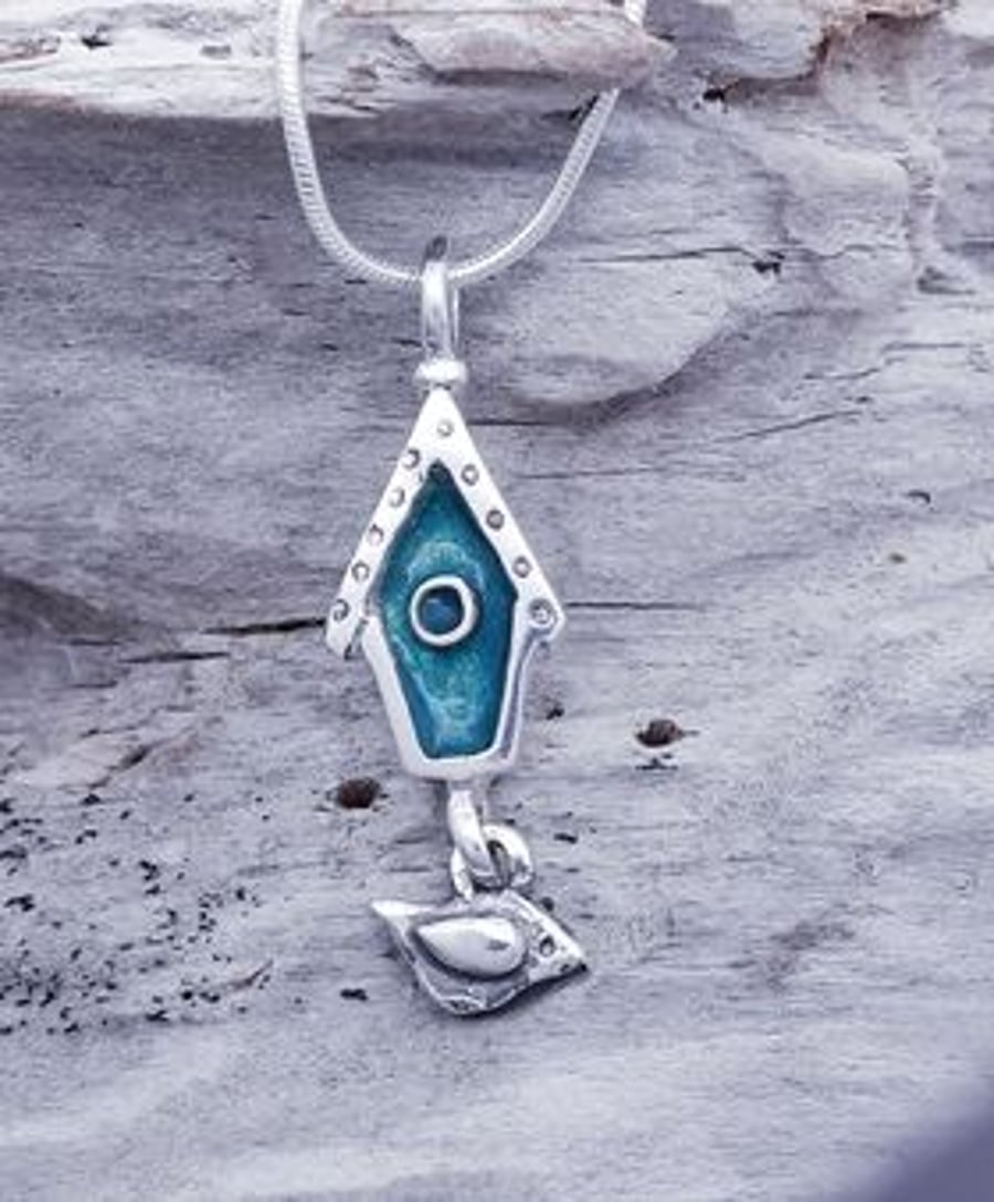 Mini Birdhouse Pendant 