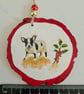 Christmas decoration boston terrier dog wood slice hanging decoration - Image 5