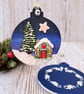Christmas Decoration with Handmade Cottage Scene - Image 5