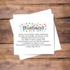 Husband Anniversary Personalised Card - valentines, Birthday, Love You