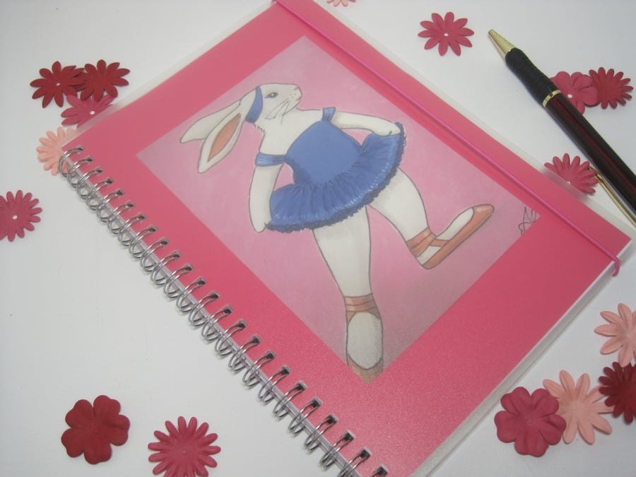SALE Bunny Rabbit Ballet Dancer Notebook
