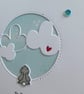 Grandparents Card - Rabbit With Clouds - Aqua - Image 9