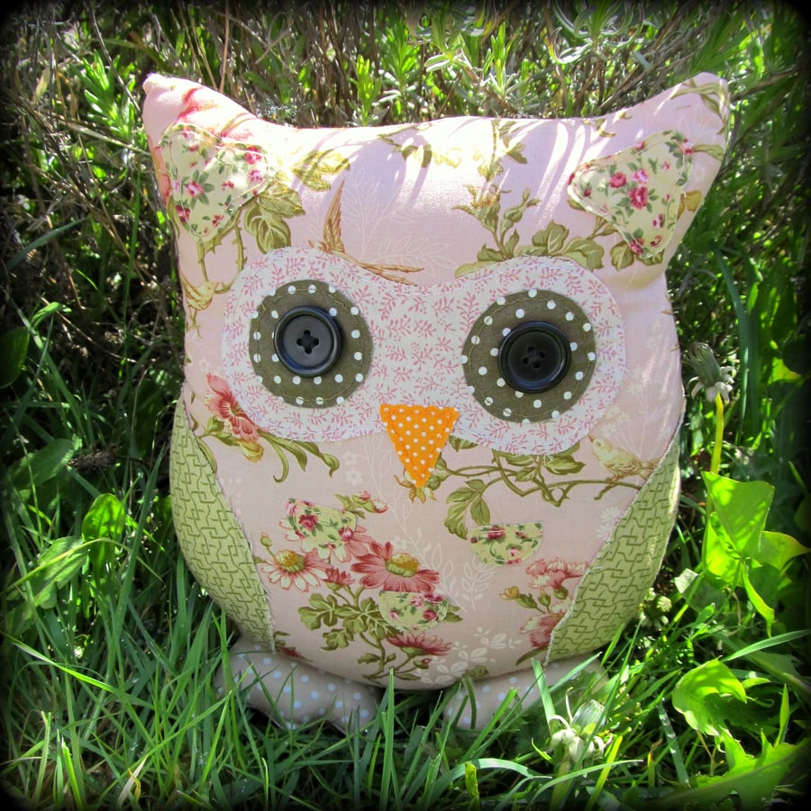 Lavender filled owl cushion,  Blossom.