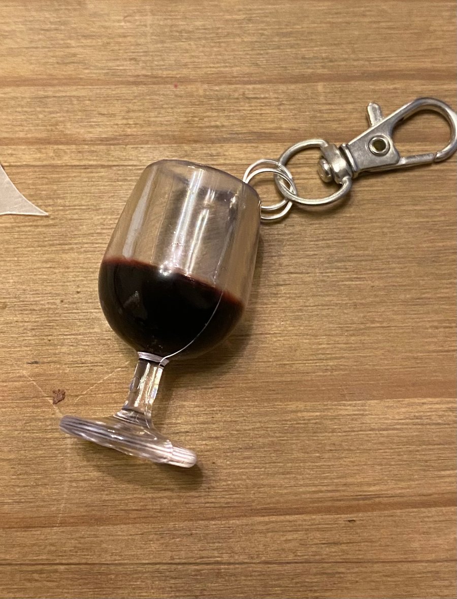 Wine Glass Acrylic Keyring