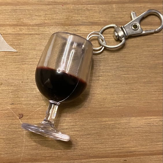 Wine Glass Acrylic Keyring
