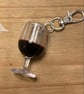 Wine Glass Acrylic Keyring - Image 1