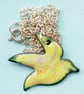 large bird pendant - yellow scrolled - Image 2