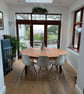 Circular Round Table, Custom Made Reclaimed Scaffold Boards - Industrial Frame L - Image 1