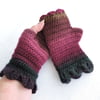 Fingerless Mitts with Dragon Scale Cuffs Multi