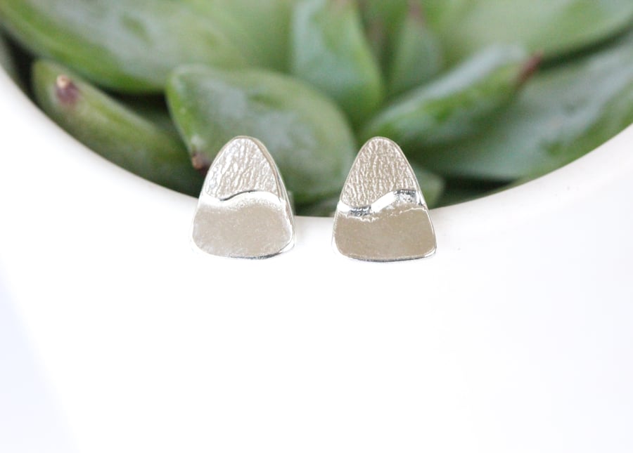 Sterling silver mountain stud earrings