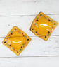 Amber Glass Trinket Dish with Autumn Leaf and Toadstools Detail - Image 10