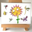 Cartoon print Happy Flower