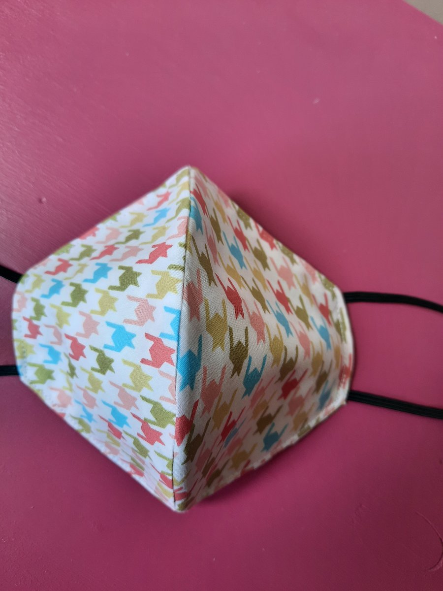 Pretty Pastel Check Handmade Reusable Facemask 