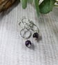 Earrings, Sterling Silver Infinity Circles and Amethyst Droppers - Image 3