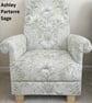 Laura Ashley Parterre Sage Green Fabric Adult Chair Armchair Floral Accent Small - Image 2