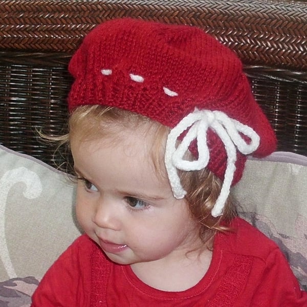 toddlers knitted beret hat
