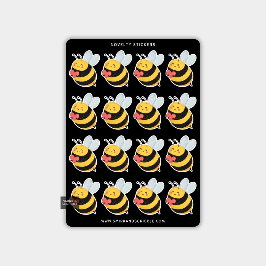 Funny Vinyl Sticker Sheet For Adults - Cute Bee