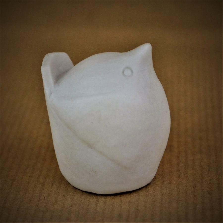 Hand made burnished porcelain wren